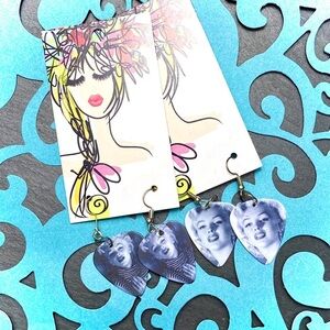 Marilyn Monroe Guitar Pick Earrings